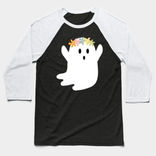 Floral Crown Ghost Baseball T-Shirt